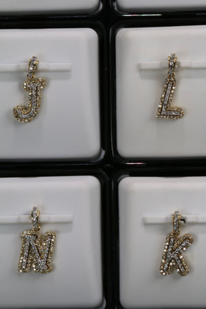 Pendants Letras Bubble 2 pisos 10k con Diamamtes