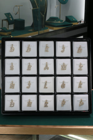 Pendants Letras Bubble 2 pisos 10k con Diamamtes