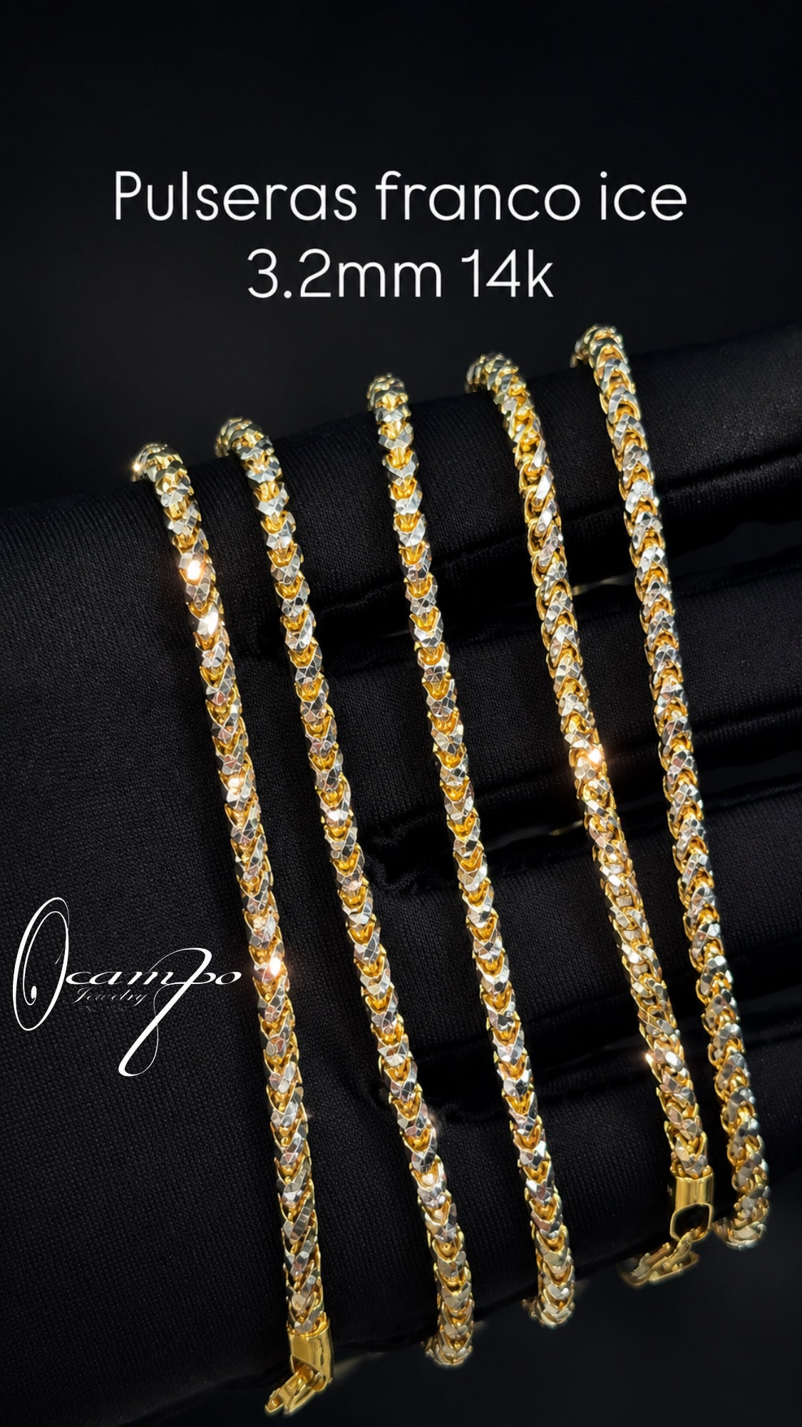 Franco ice 3.2mm 14k Pulsera