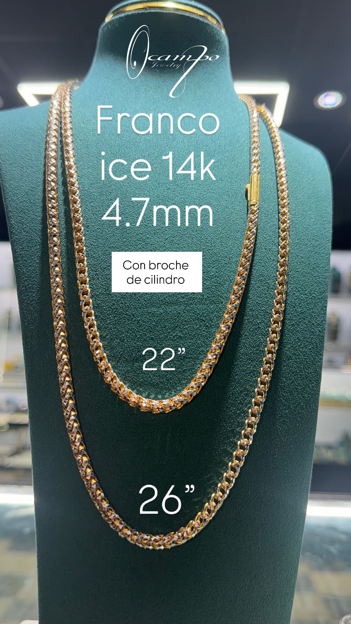 Franco Ice 14k 4.7mm (broche de cilindro)