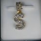 Pendant de Letras 14k Diamantes Baguette