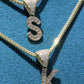 Set Franco S.mi 1.6mm 18" 14k + Pendant Letra 10k Cz