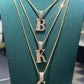 Set 14k Franco S.mi 1.6mm 18" + Pendant Letra Baguette Cz