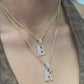 Set 14k Franco S.mi 1.6mm 18" + Pendant Letra Baguette Cz